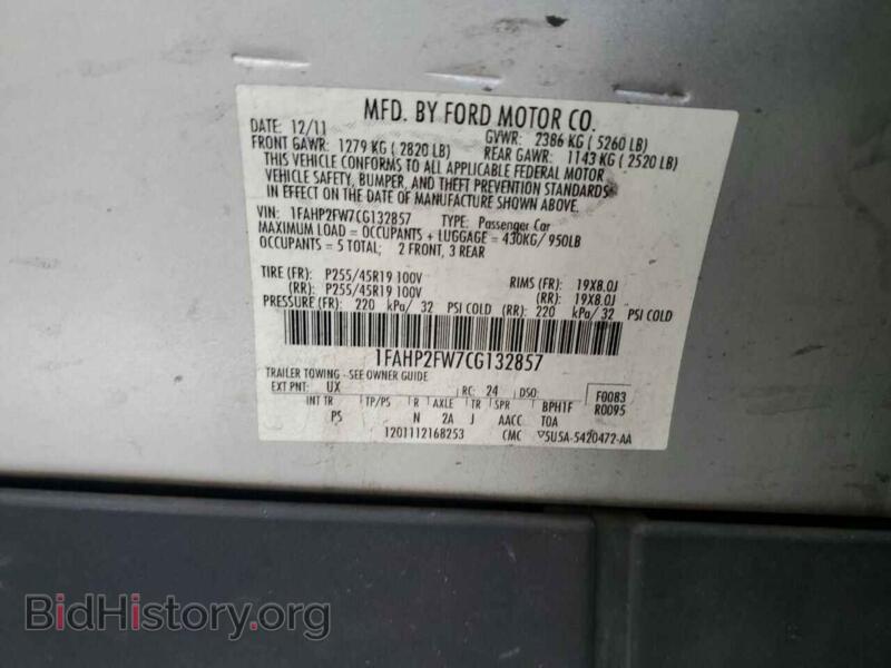 2012 Ford TAURUS (VIN 1FAHP2FW7CG132857) — photo 10 of 10