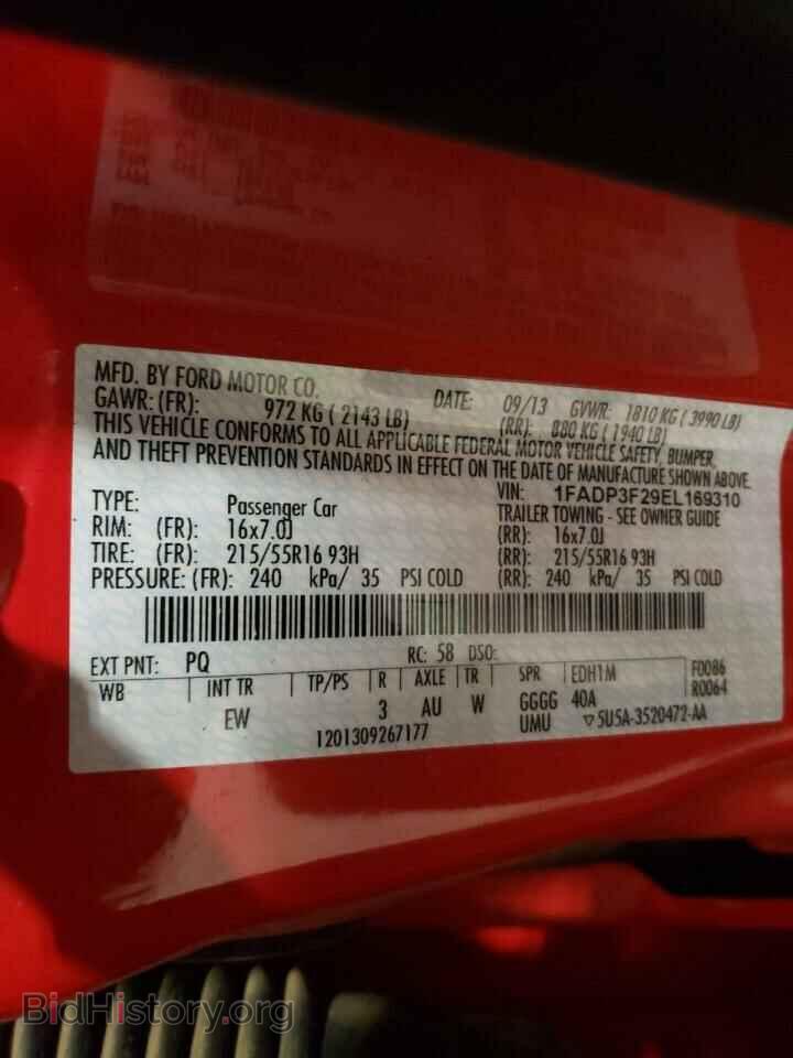 2014 FORD FOCUS - VIN: 1FADP3F29EL169310 - Фото 10