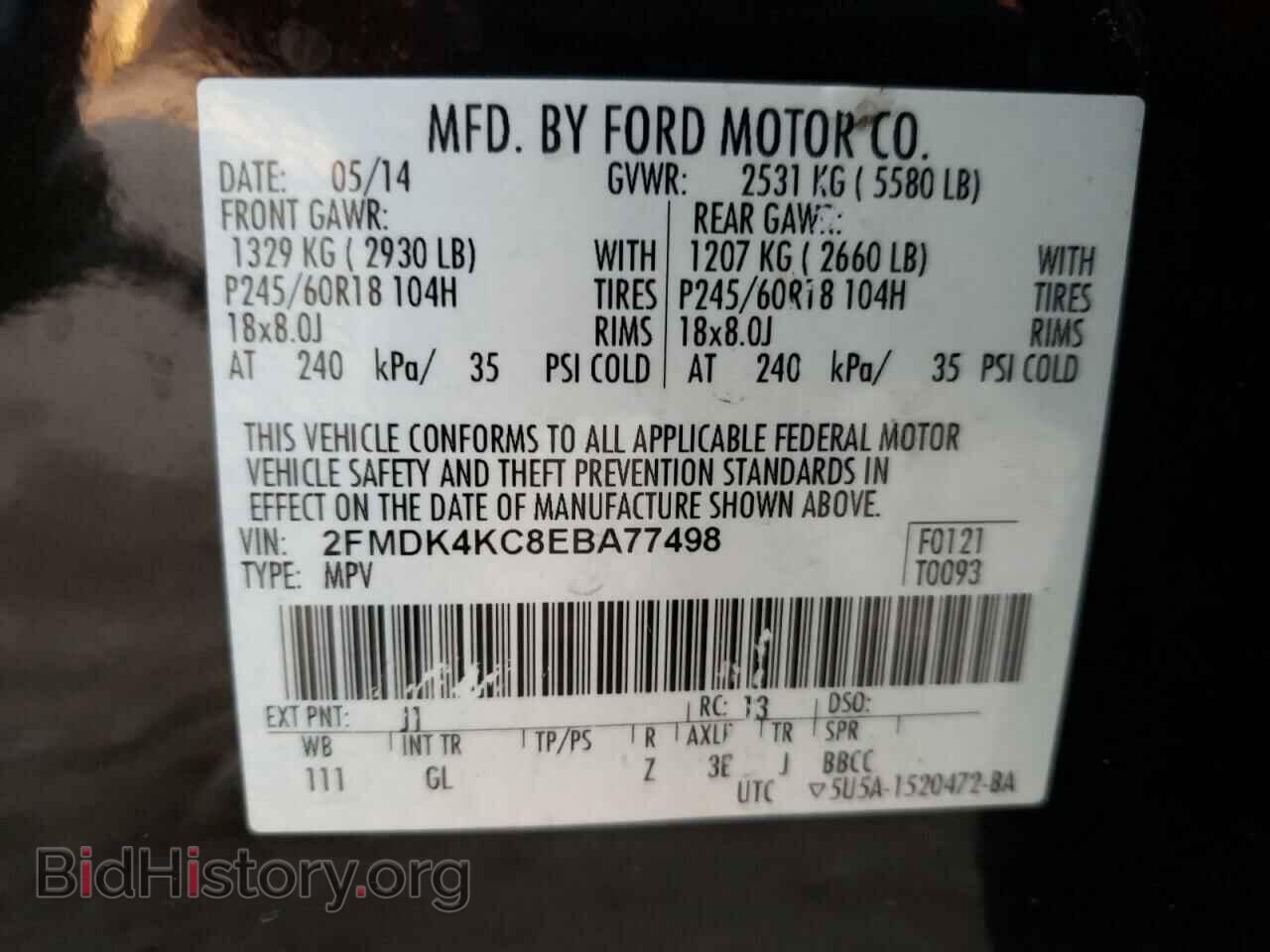 2014 FORD EDGE - VIN: 2FMDK4KC8EBA77498 - Photo 10