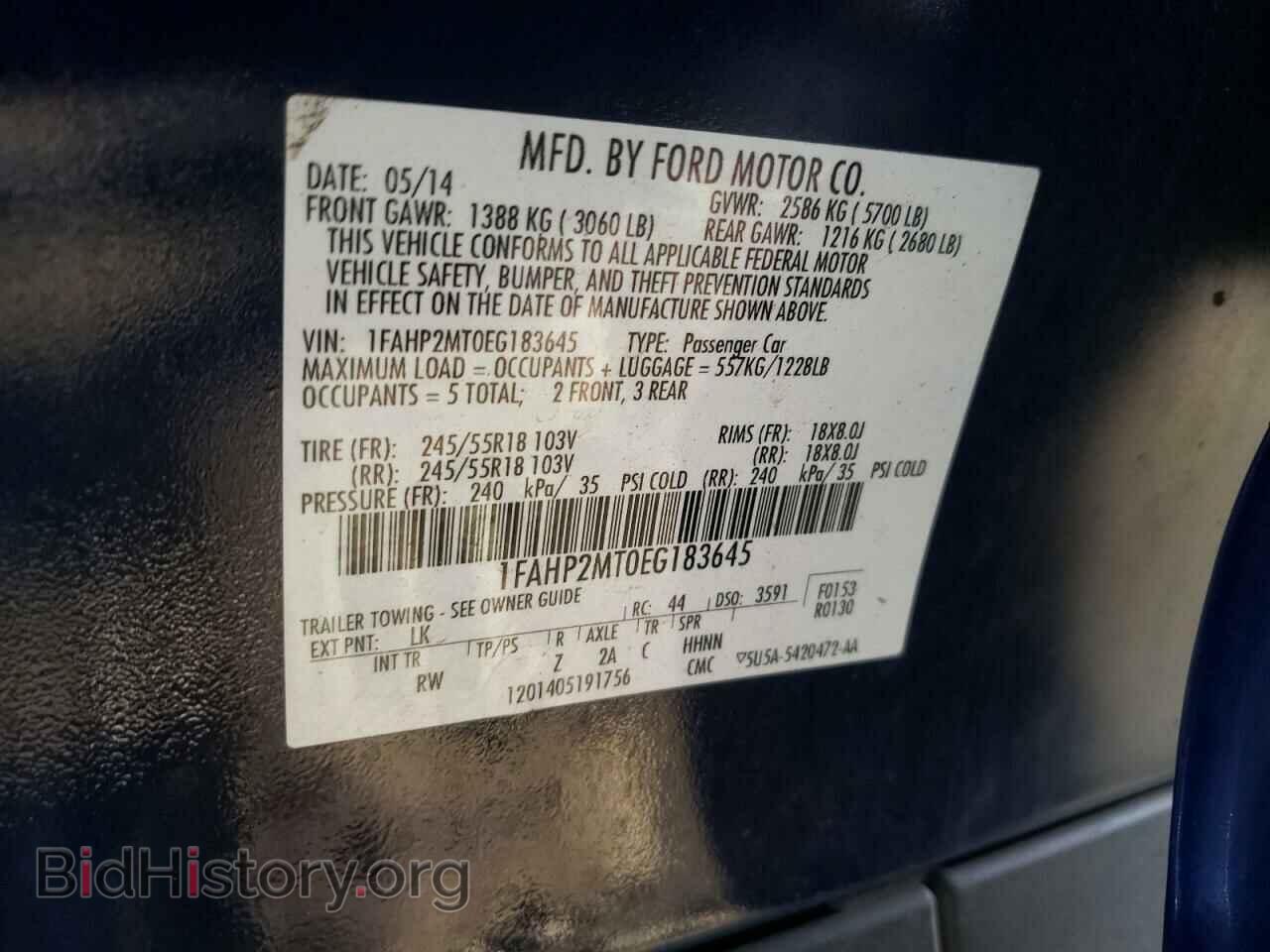 2014 FORD TAURUS - VIN: 1FAHP2MT0EG183645 - Фото 10