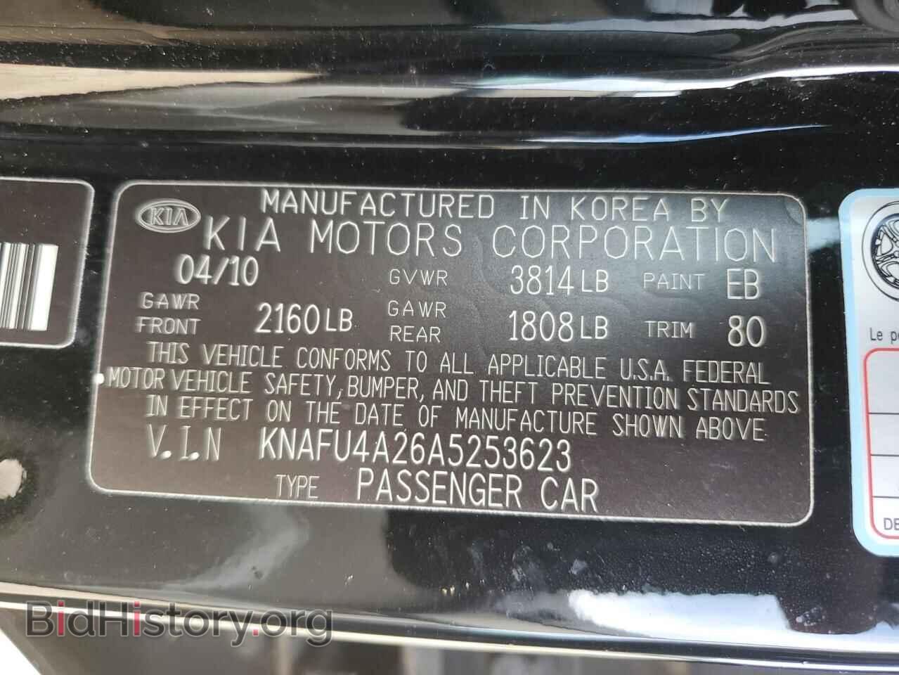 2010 KIA FORTE - VIN: KNAFU4A26A5253623 - Фото 12