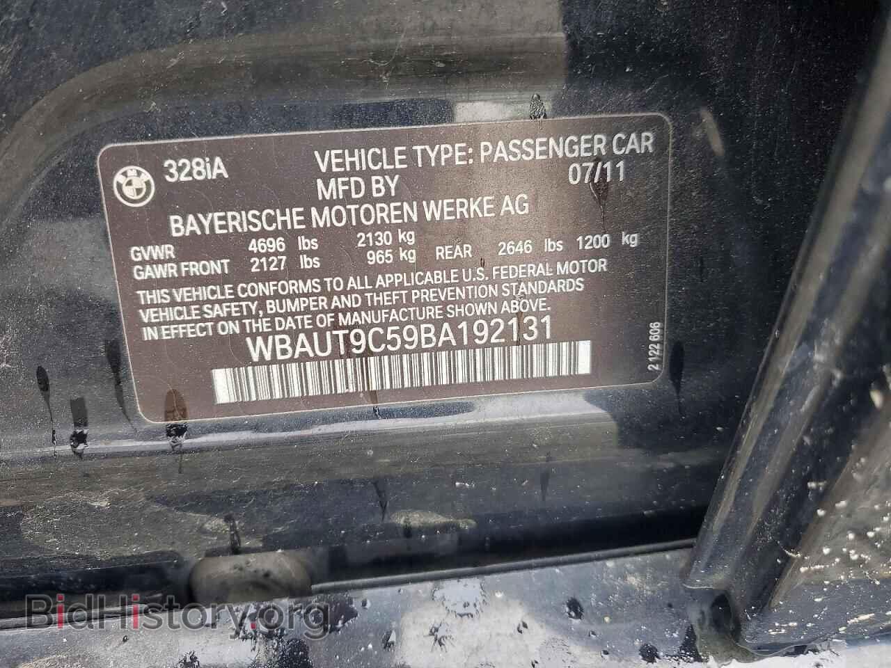 2011 BMW 3 SERIES - VIN: WBAUT9C59BA192131 - Фото 12