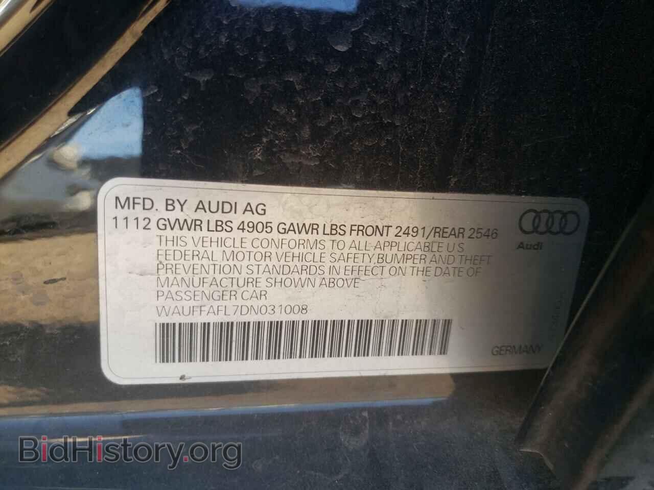 2013 AUDI A4 - VIN: WAUFFAFL7DN031008 - Фото 13