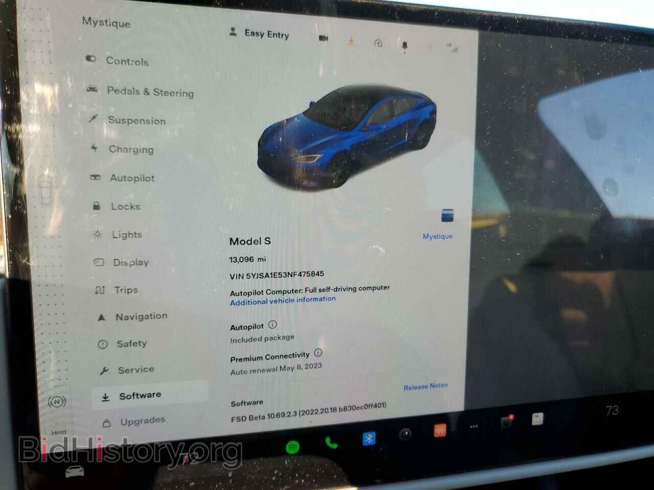2022 TESLA MODEL S - VIN: 5YJSA1E53NF475845 - Фото 8
