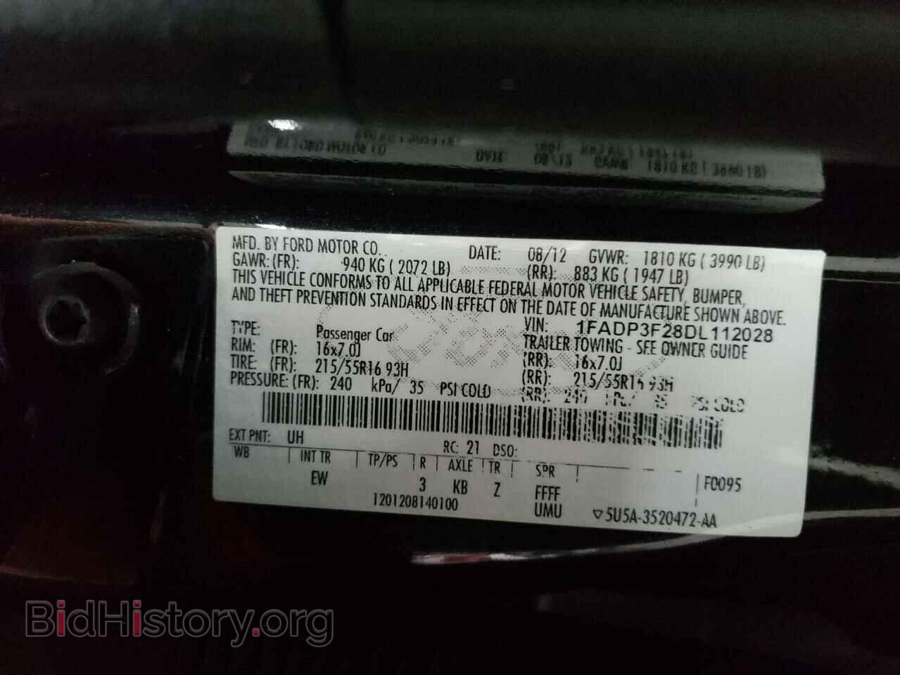 2013 FORD FOCUS - VIN: 1FADP3F28DL112028 - Фото 10