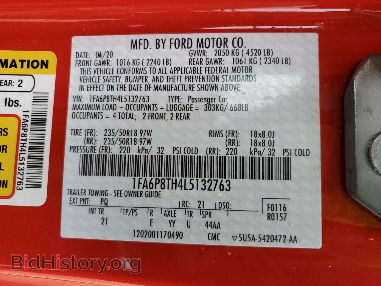 2020 FORD MUSTANG - VIN: 1FA6P8TH4L5132763 - Фото 12