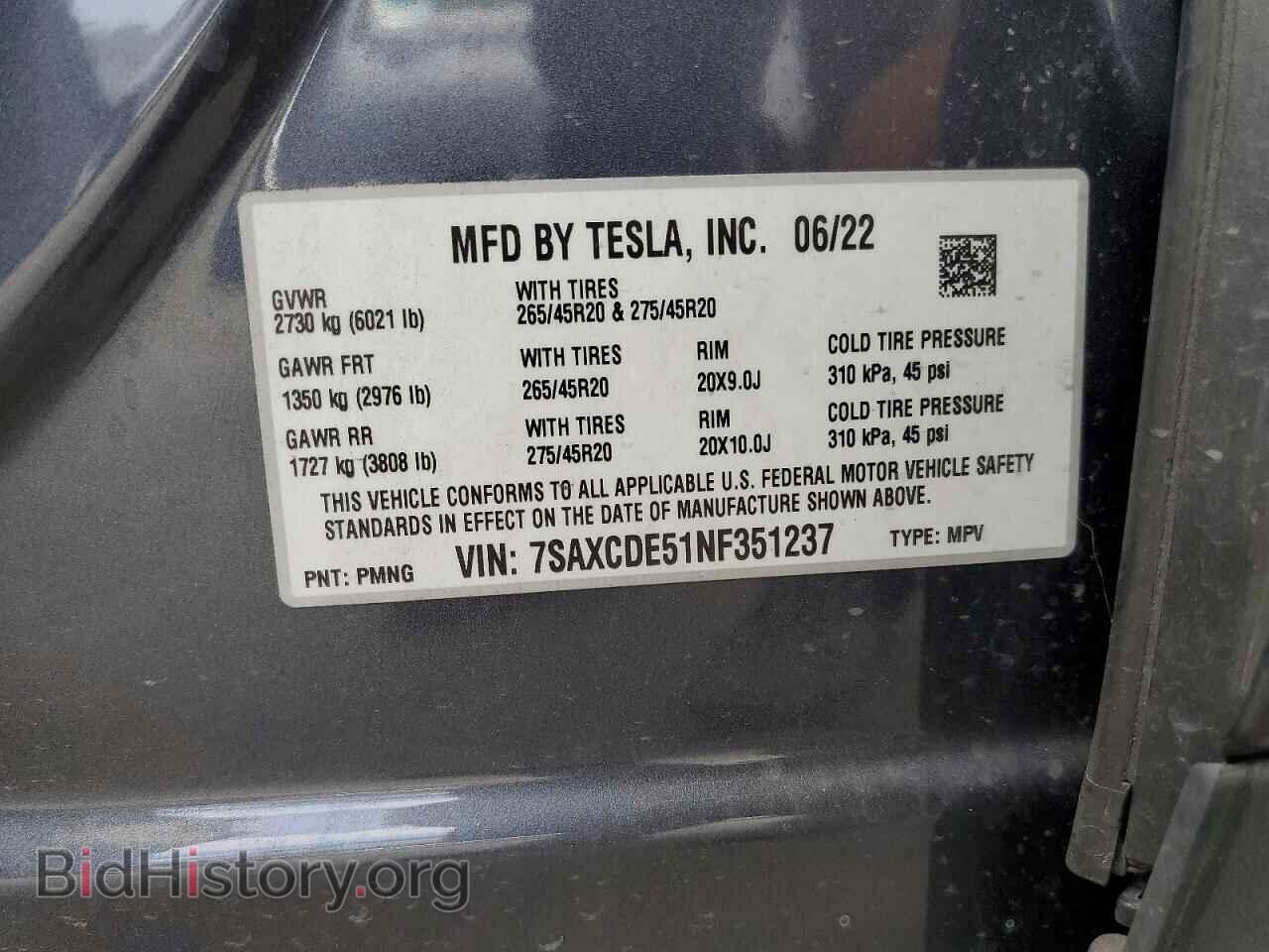2022 TESLA MODEL X - VIN: 7SAXCDE51NF351237 - Photo 13