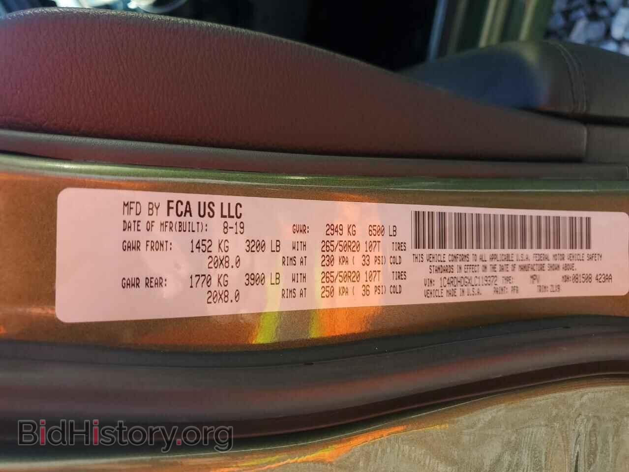 2020 DODGE DURANGO - VIN: 1C4RDHDGXLC119372 - Фото 13