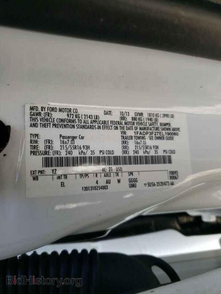2014 FORD FOCUS - VIN: 1FADP3F27EL190060 - Фото 10