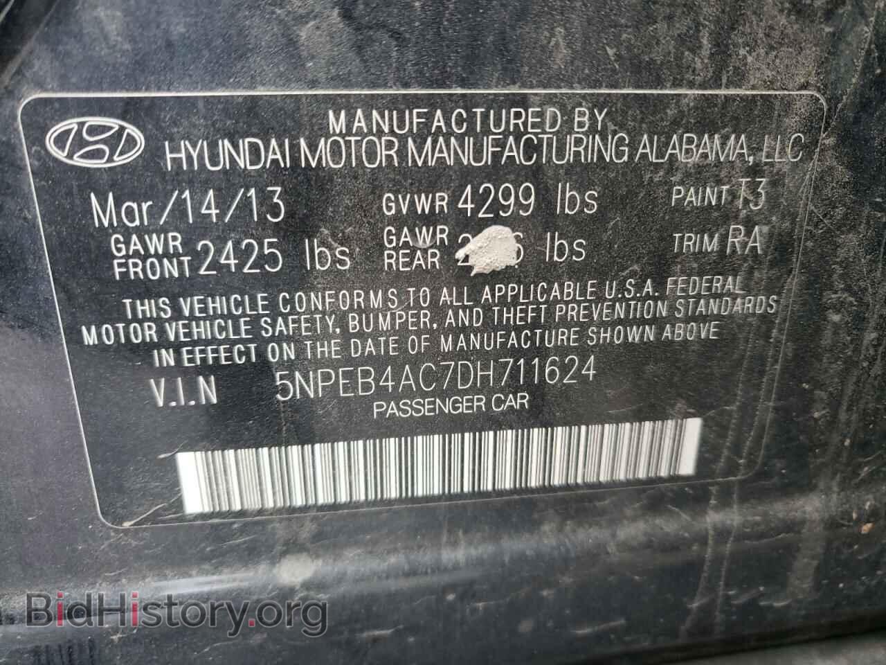 2013 HYUNDAI SONATA - VIN: 5NPEB4AC7DH711624 - Фото 10