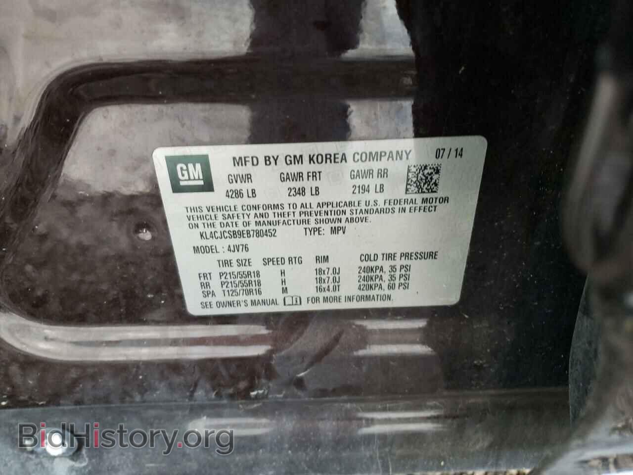 2014 BUICK ENCORE - VIN: KL4CJCSB9EB780452 - Photo 10