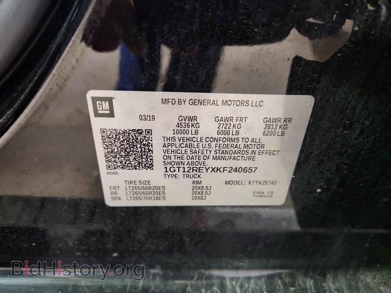 2019 GMC SIERRA - VIN: 1GT12REYXKF240657 - Photo 13