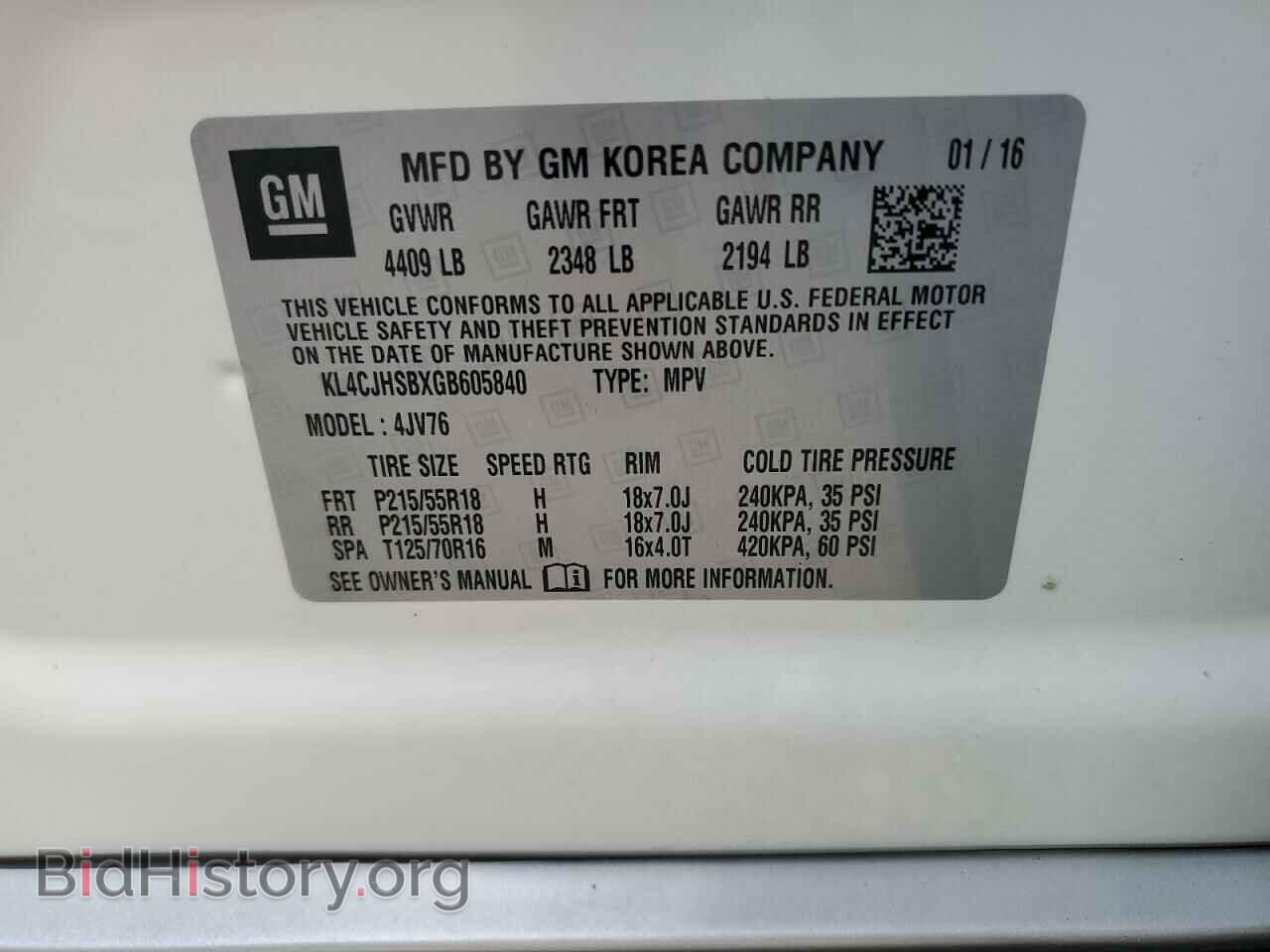 2016 BUICK ENCORE - VIN: KL4CJHSBXGB605840 - Photo 10