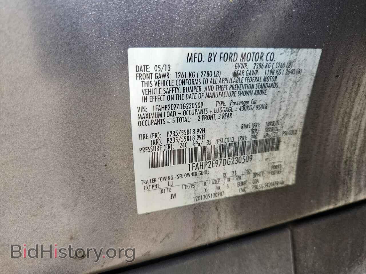 2013 FORD TAURUS - VIN: 1FAHP2E97DG230509 - Фото 13