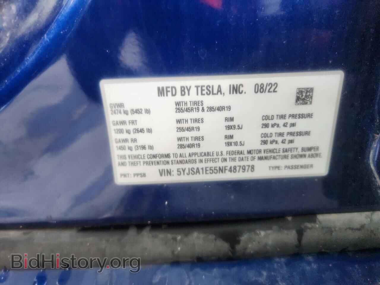 2022 TESLA MODEL S - VIN: 5YJSA1E55NF487978 - Photo 12