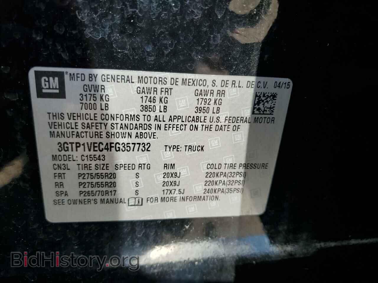 2015 GMC SIERRA - VIN: 3GTP1VEC4FG357732 - Фото 12