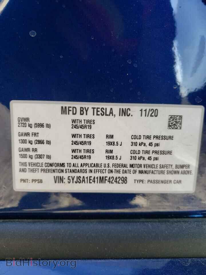 2021 TESLA MODEL S - VIN: 5YJSA1E41MF424298 - Photo 10