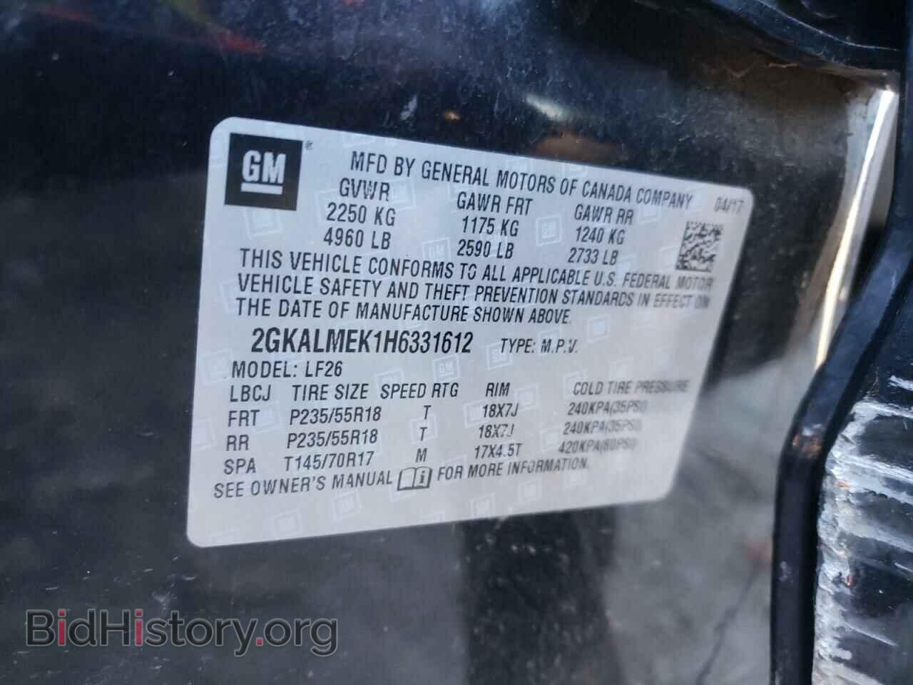 2017 GMC TERRAIN - VIN: 2GKALMEK1H6331612 - Фото 10