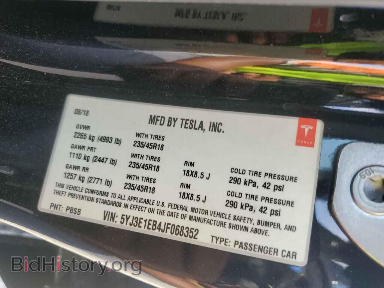 2018 TESLA MODEL 3 - VIN: 5YJ3E1EB4JF068352 - Photo 12
