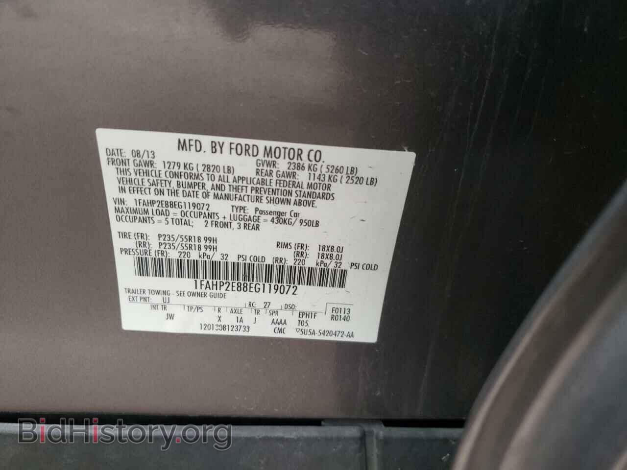 2014 FORD TAURUS - VIN: 1FAHP2E88EG119072 - Фото 10