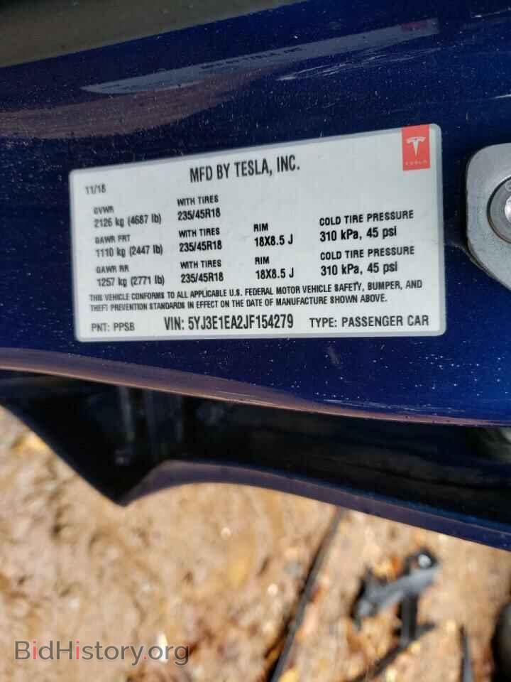 2018 TESLA MODEL 3 - VIN: 5YJ3E1EA2JF154279 - Фото 10
