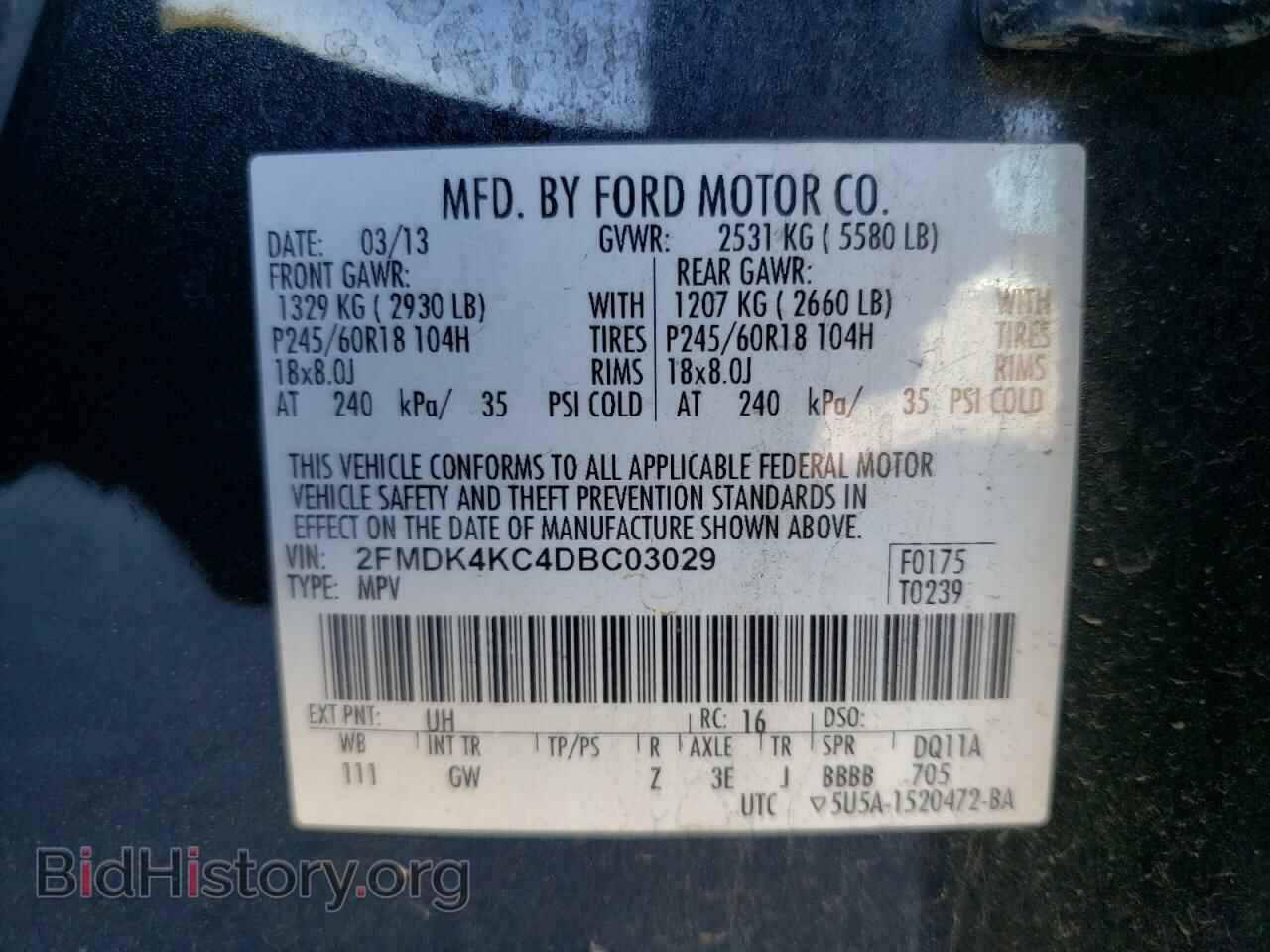 2013 FORD EDGE - VIN: 2FMDK4KC4DBC03029 - Photo 10