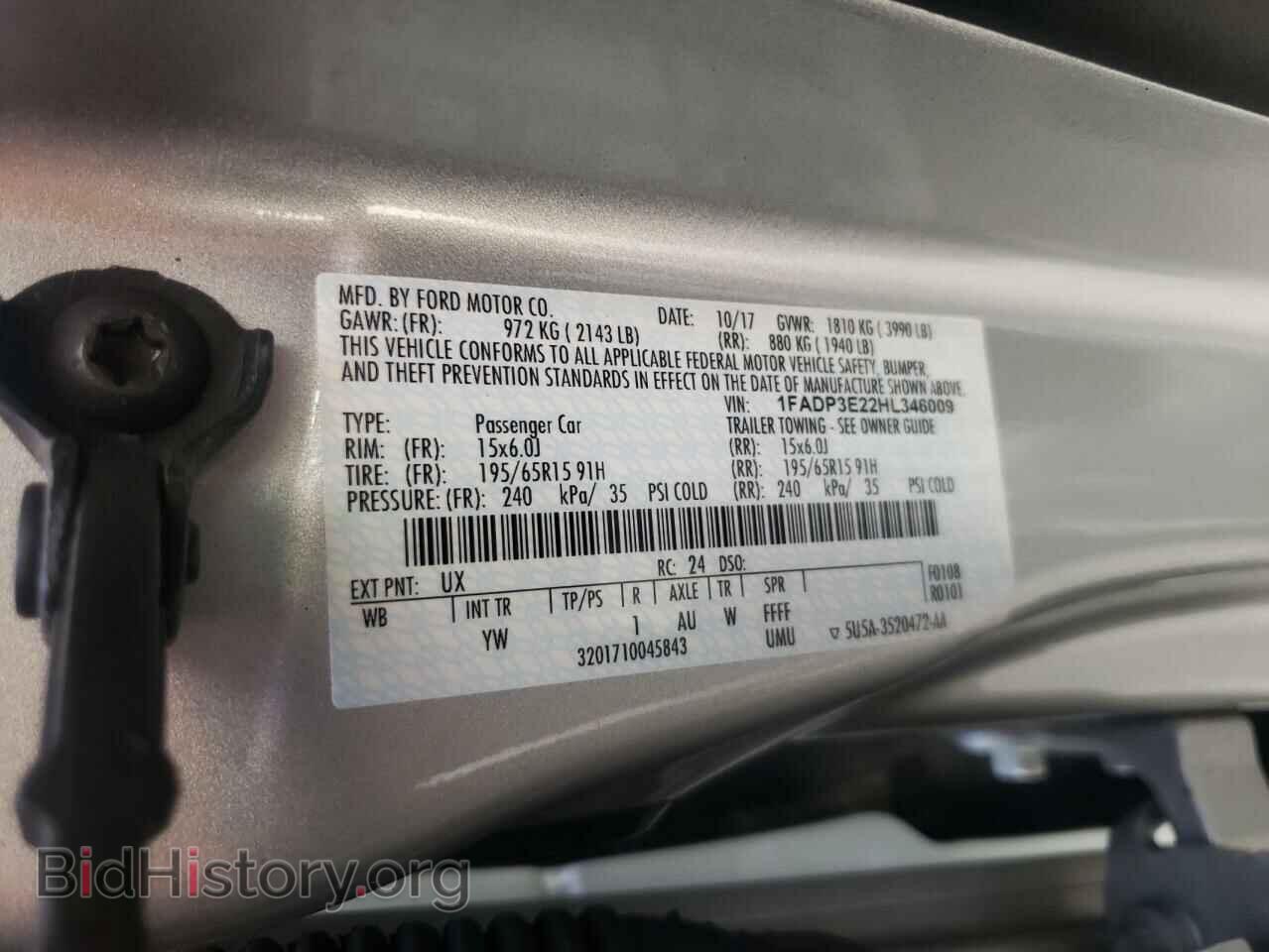 2017 FORD FOCUS - VIN: 1FADP3E22HL346009 - Photo 10