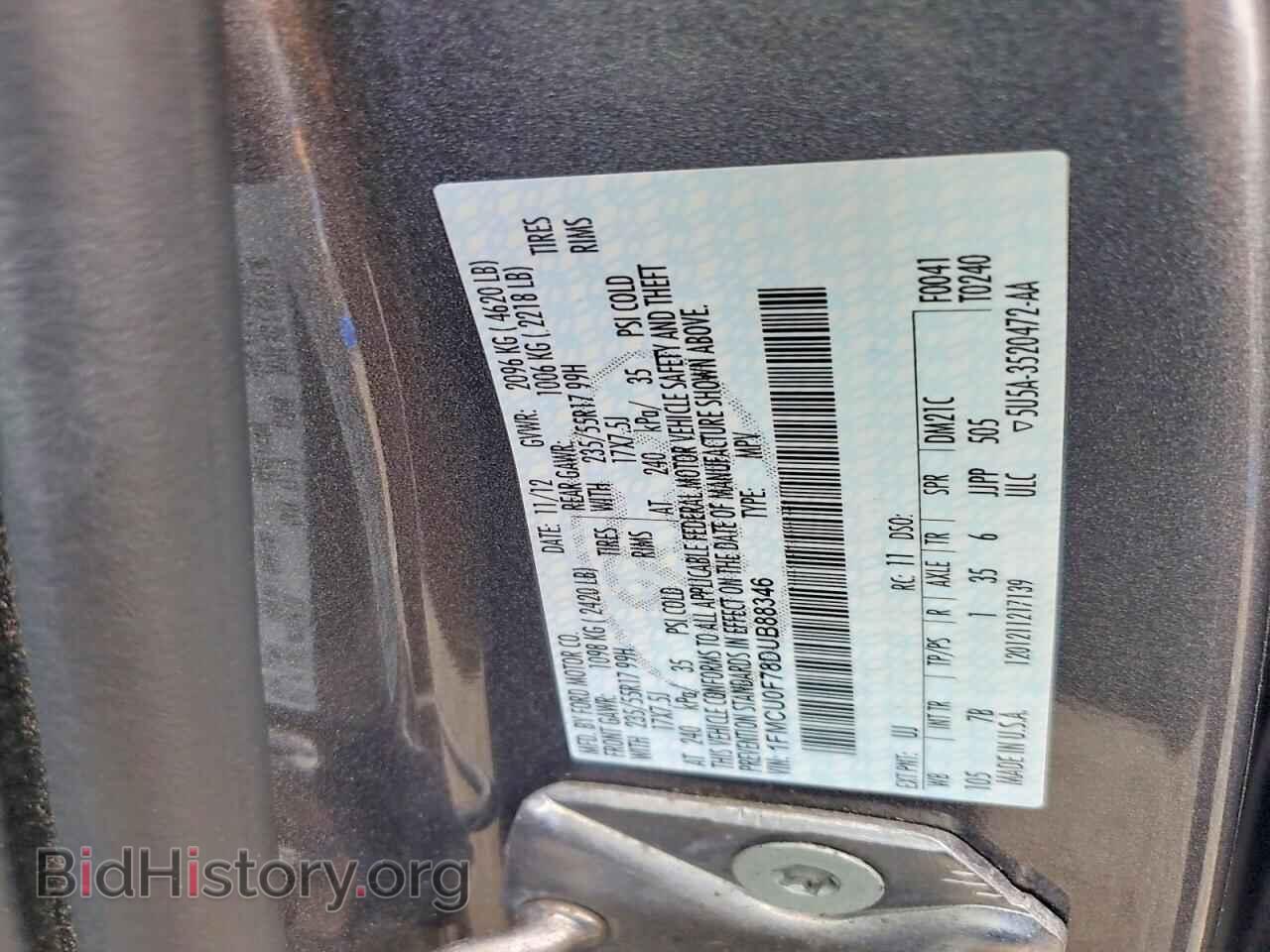 2013 FORD ESCAPE - VIN: 1FMCU0F78DUB88346 - Фото 12