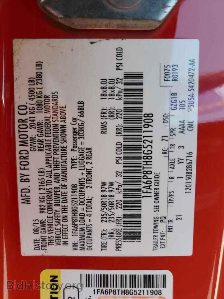 2016 FORD ALL Models - VIN: 1FA6P8TH8G5211908 - Фото 12