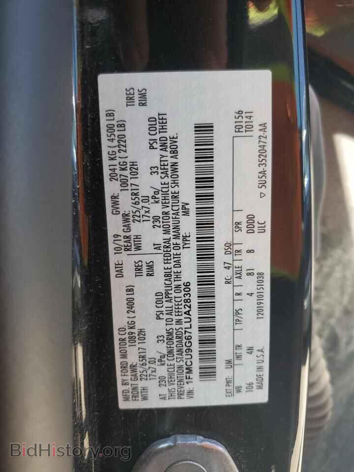 2020 FORD ESCAPE - VIN: 1FMCU9G67LUA28306 - Фото 13