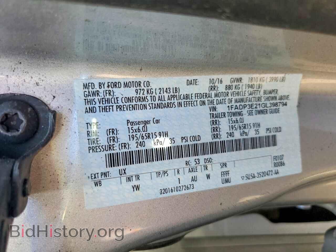 2016 FORD FOCUS - VIN: 1FADP3E21GL398794 - Photo 12