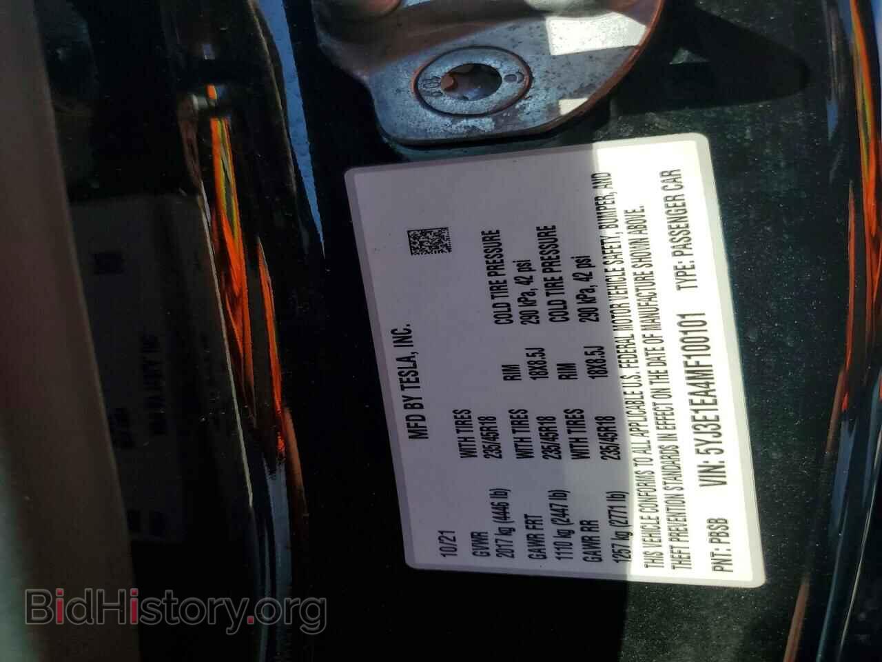 2021 TESLA MODEL 3 - VIN: 5YJ3E1EA4MF100101 - Photo 13