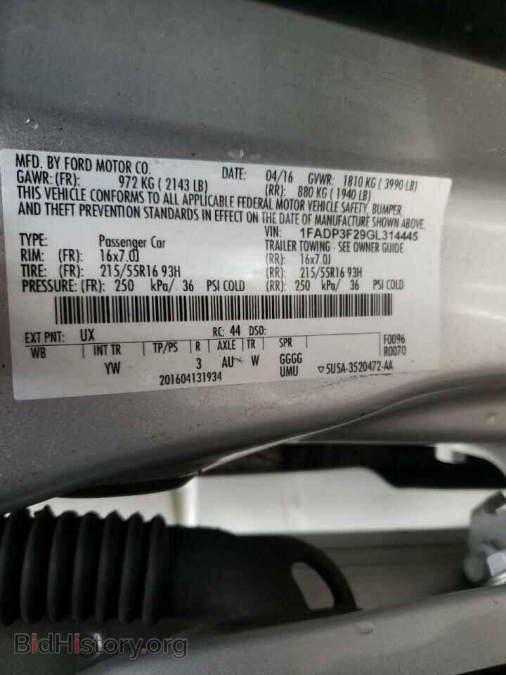 2016 FORD FOCUS - VIN: 1FADP3F29GL314445 - Photo 10