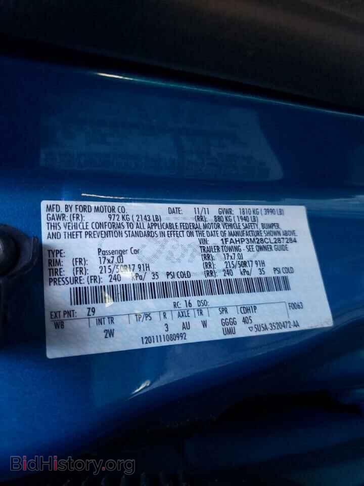 2012 FORD FOCUS - VIN: 1FAHP3M28CL287284 - Фото 10