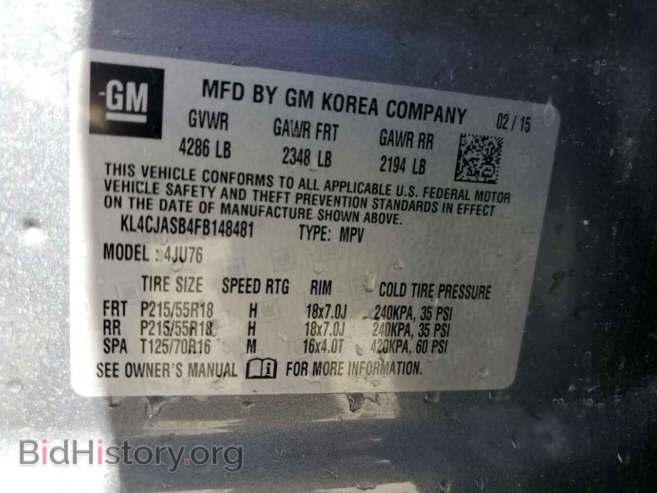 2015 BUICK ENCORE - VIN: KL4CJASB4FB148481 - Photo 13