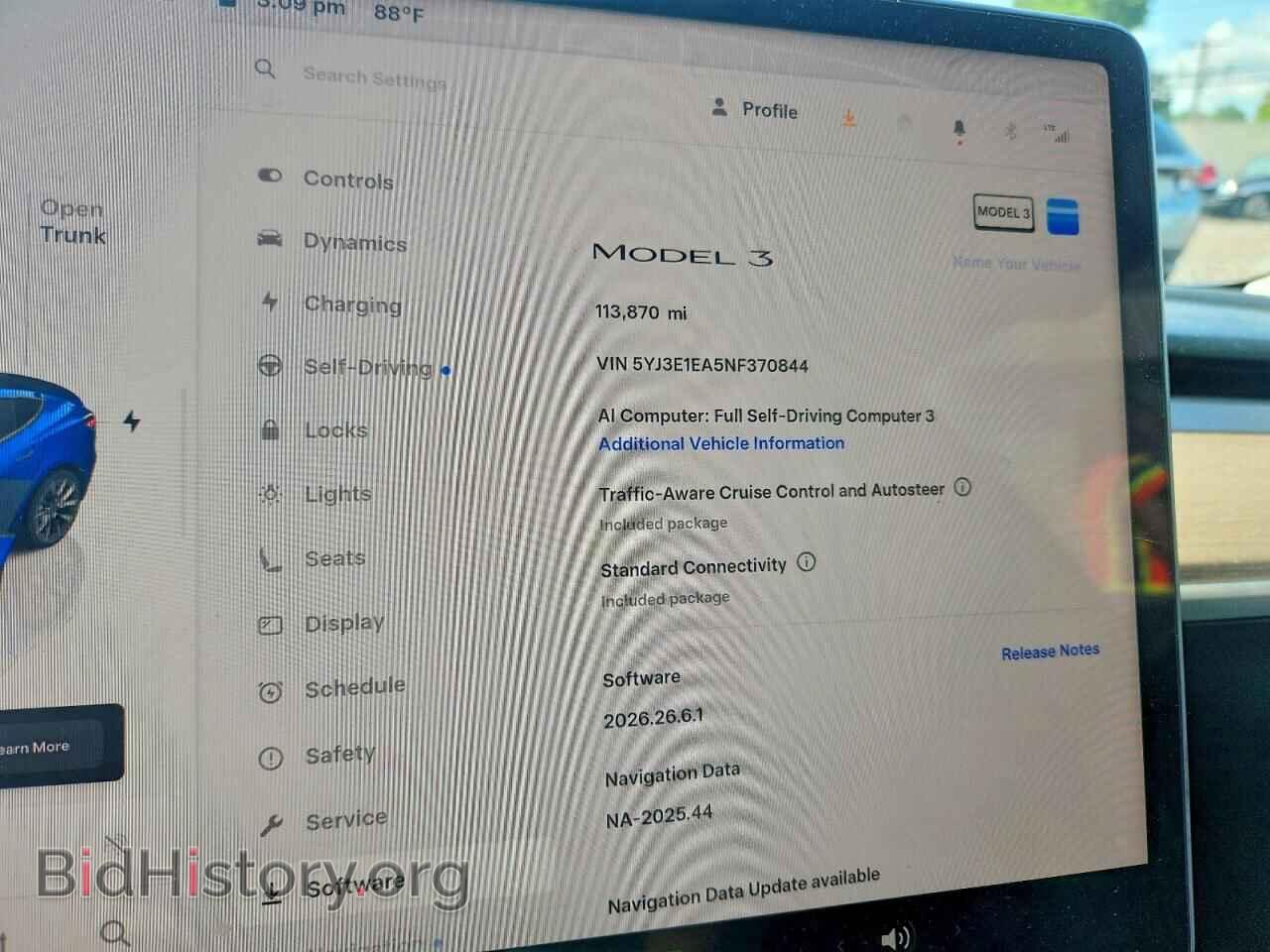 2022 TESLA MODEL 3 - VIN: 5YJ3E1EA5NF370844 - Photo 9