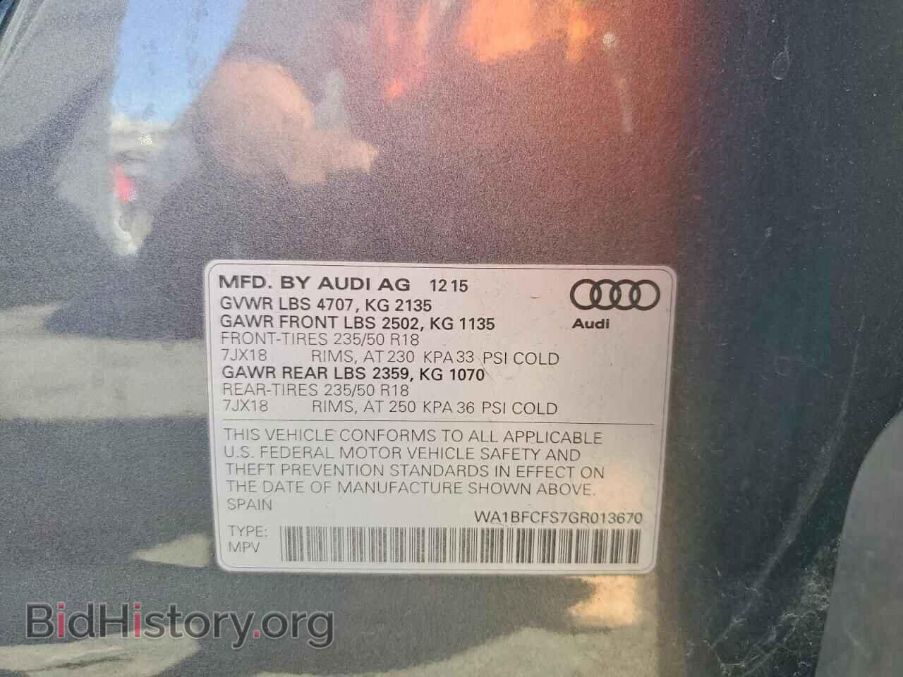 2016 AUDI Q3 - VIN: WA1BFCFS7GR013670 - Photo 13