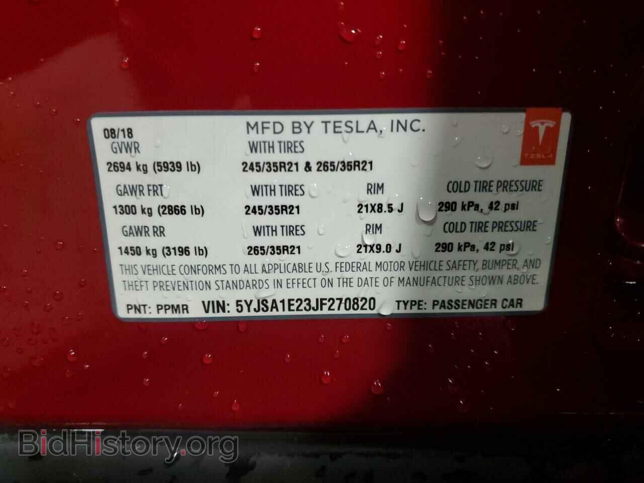 2018 TESLA MODEL S - VIN: 5YJSA1E23JF270820 - Photo 13