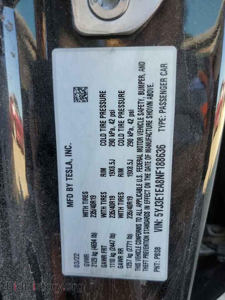 2022 TESLA MODEL 3 - VIN: 5YJ3E1EA8NF188636 - Фото 12
