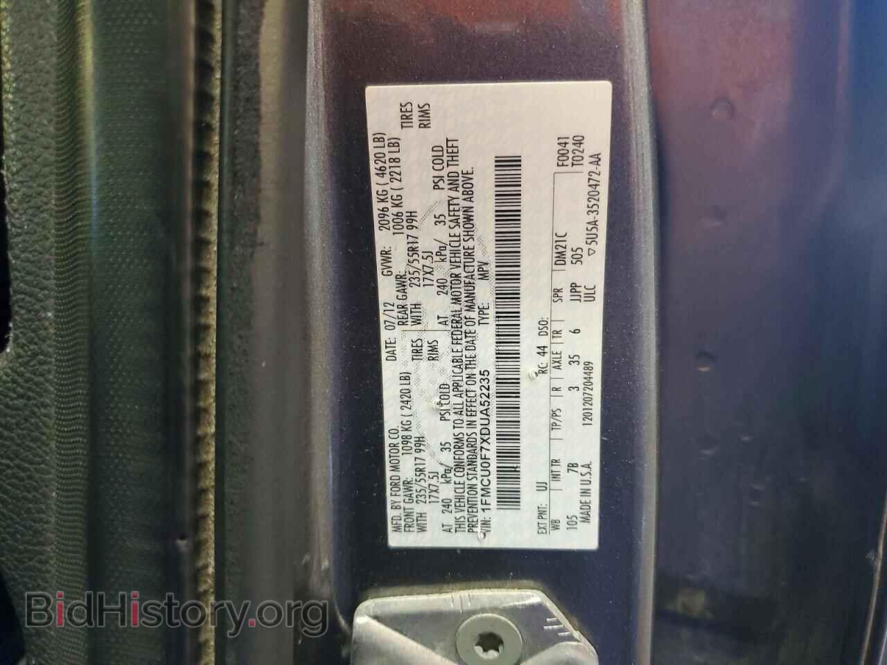 2013 FORD ESCAPE - VIN: 1FMCU0F7XDUA52235 - Фото 13