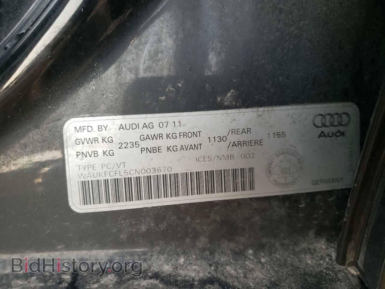 2012 AUDI A4 - VIN: WAUKFCFL5CN003670 - Фото 12