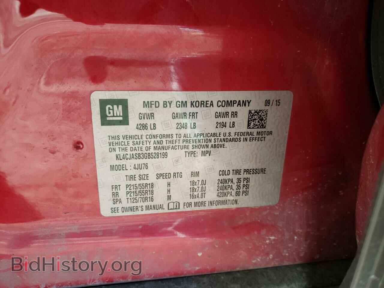 2016 BUICK ENCORE - VIN: KL4CJASB3GB528199 - Фото 10