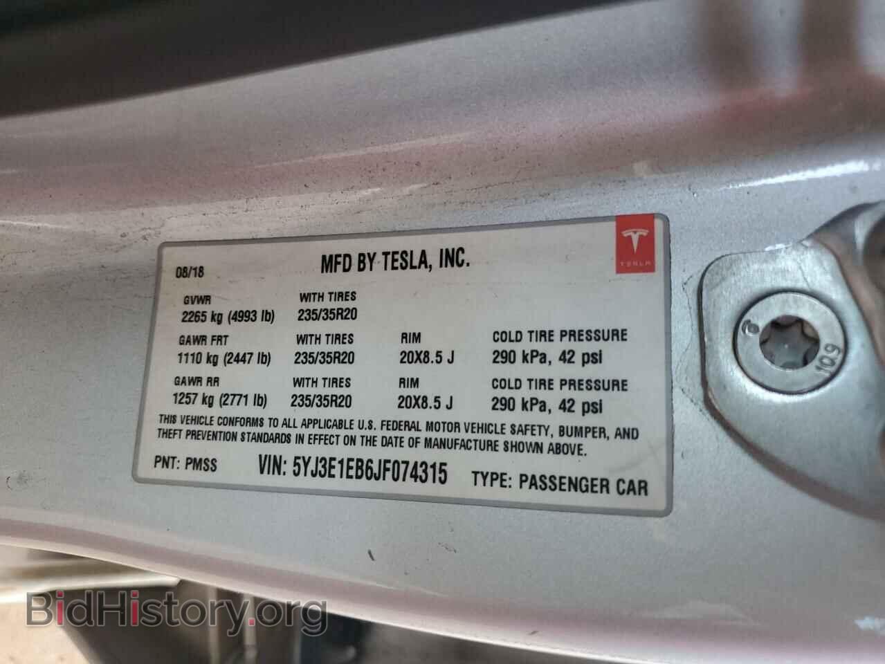 2018 TESLA MODEL 3 - VIN: 5YJ3E1EB6JF074315 - Photo 12