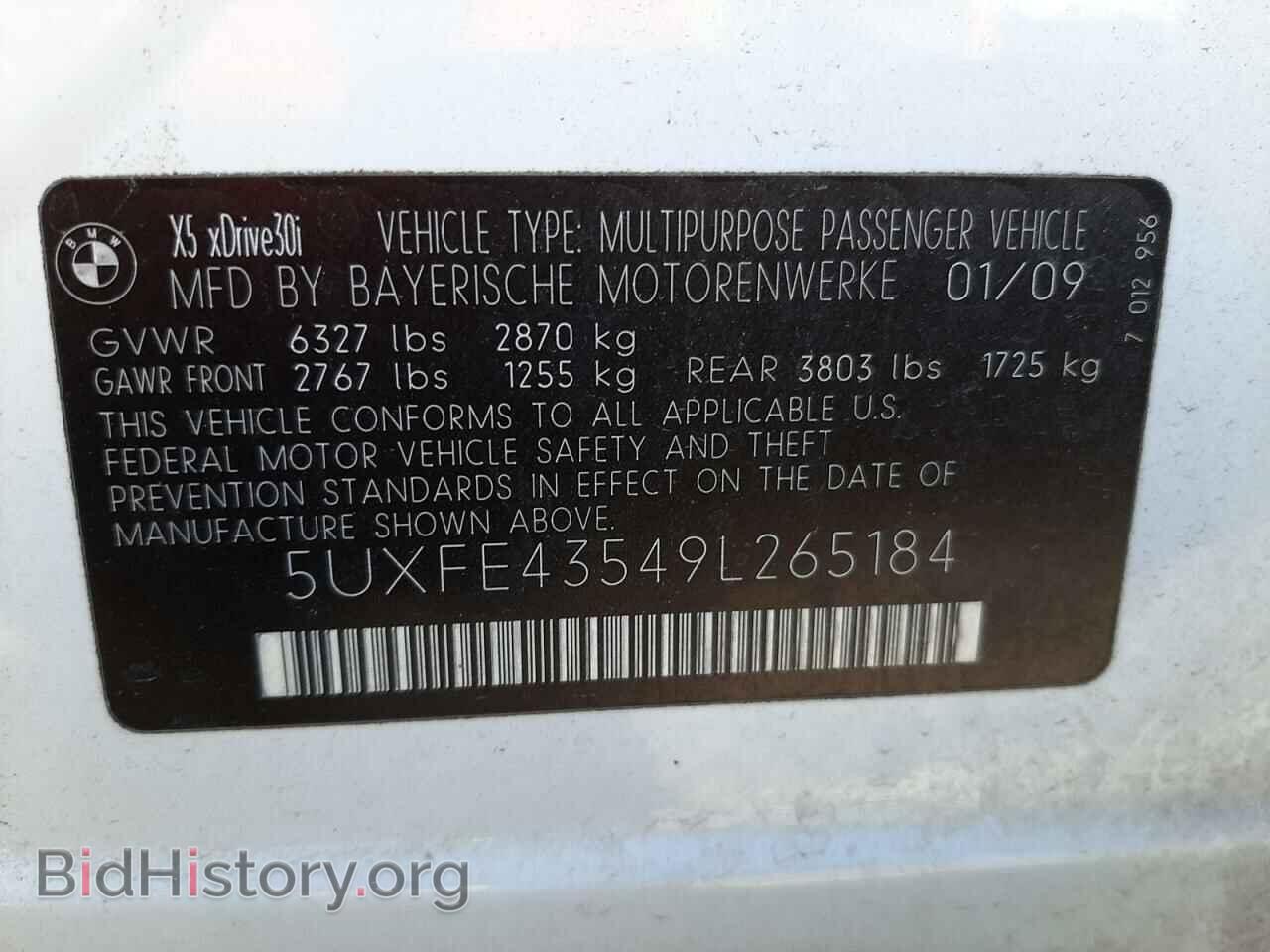 2009 BMW X5 - VIN: 5UXFE43549L265184 - Фото 10