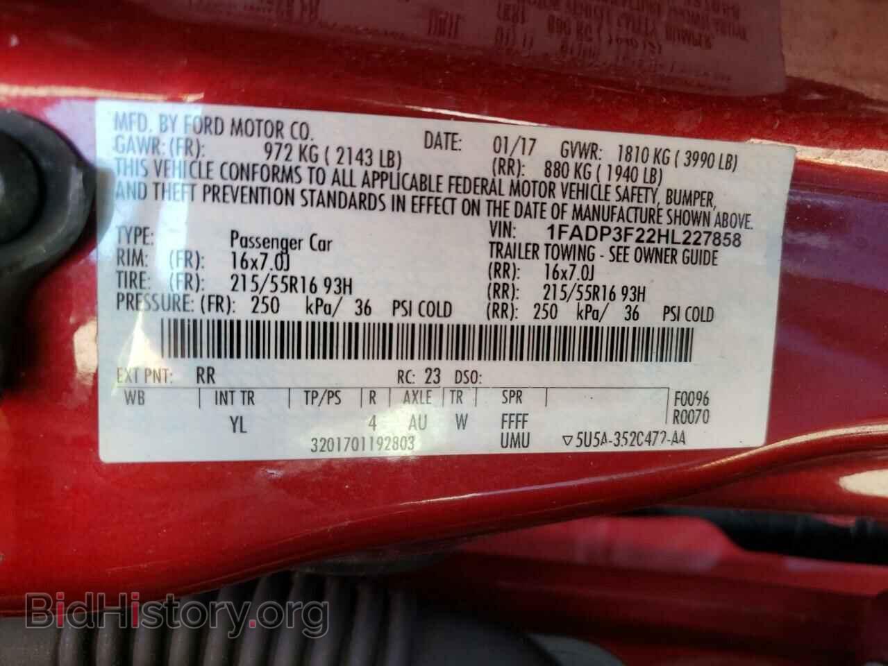 2017 FORD FOCUS - VIN: 1FADP3F22HL227858 - Фото 10