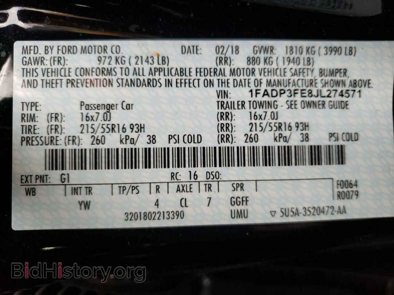2018 FORD FOCUS - VIN: 1FADP3FE8JL274571 - Фото 10