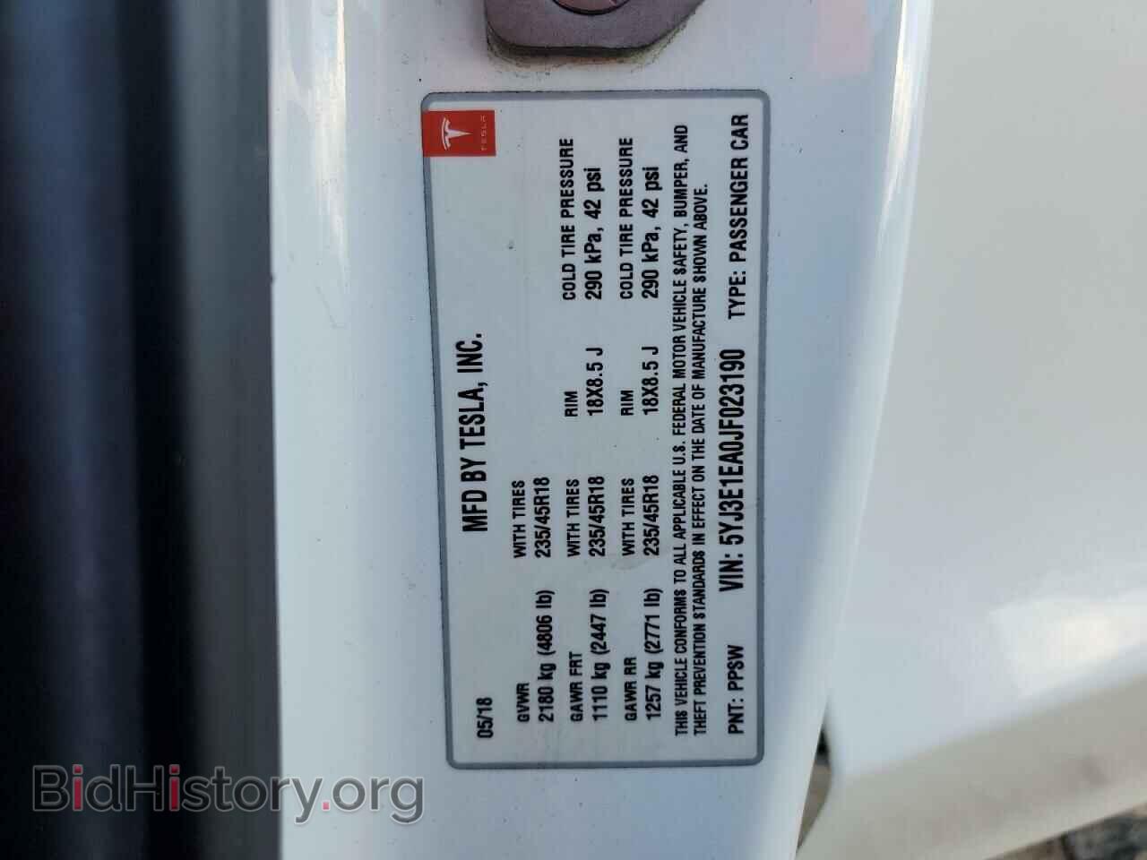 2018 TESLA MODEL 3 - VIN: 5YJ3E1EA0JF023190 - Фото 12