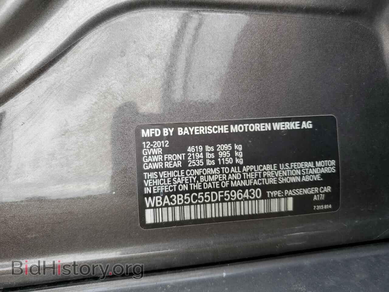 2013 BMW 3 SERIES - VIN: WBA3B5C55DF596430 - Фото 12