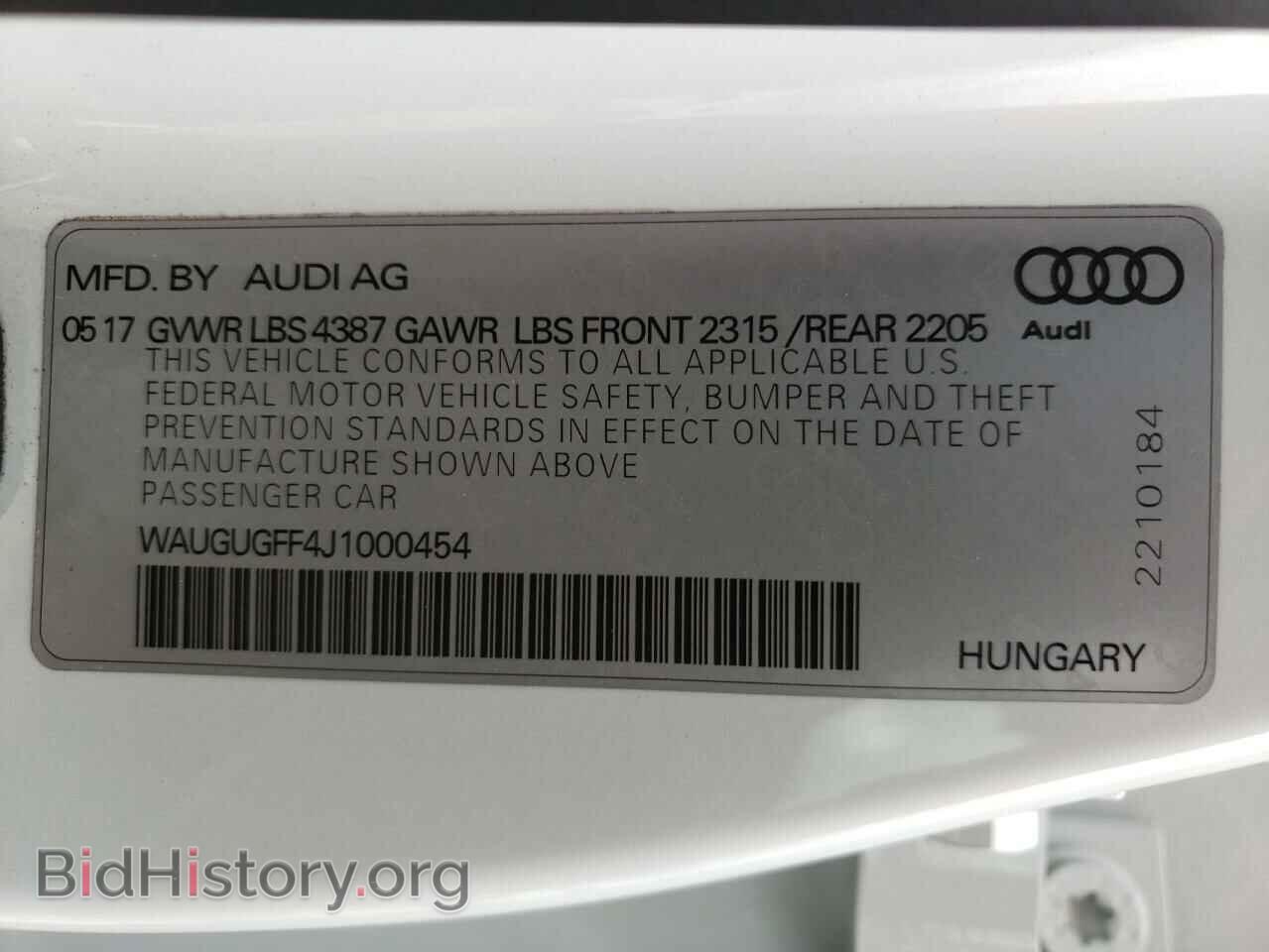 2018 AUDI A3 - VIN: WAUGUGFF4J1000454 - Фото 10