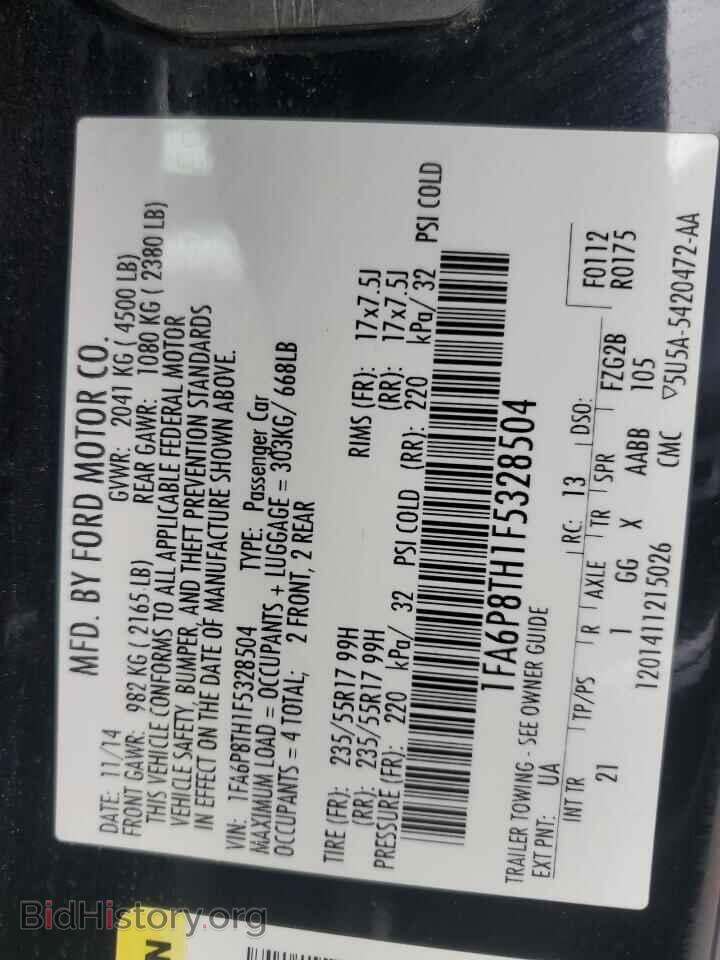 2015 FORD ALL Models - VIN: 1FA6P8TH1F5328504 - Photo 13